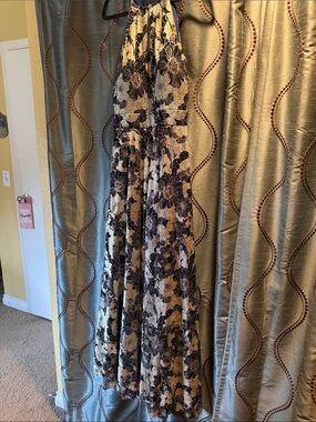 Betsy & Adam Deep Blue Dress with Black Label